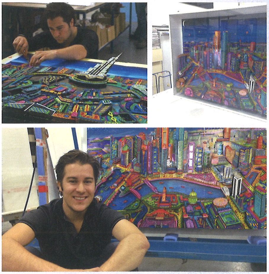 ヨハン・ペラトーネル画伯の作品制作風景